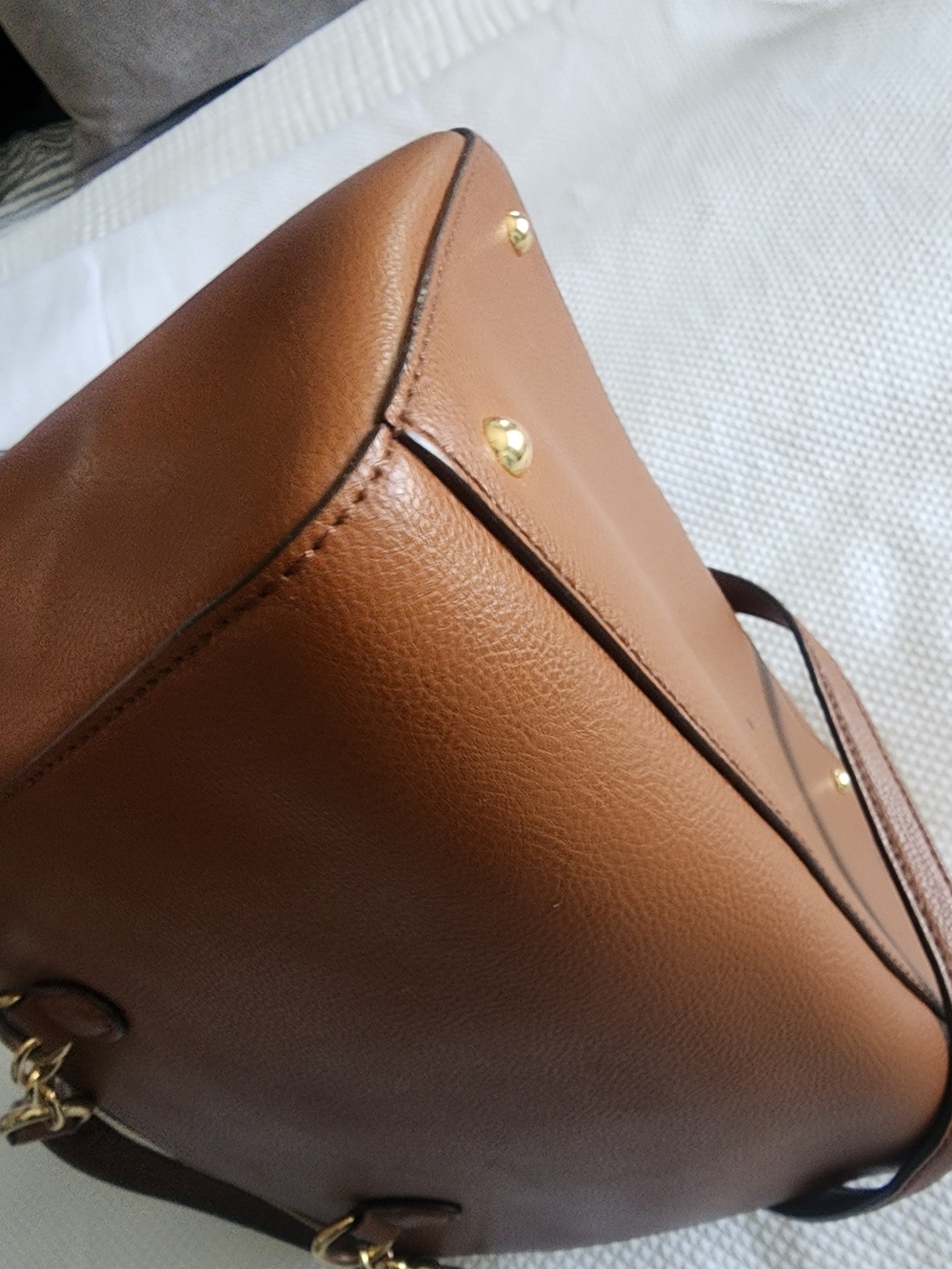 Ralph Lauren Brown Leather Bag with Gold Hardware - Picture 11 of 16